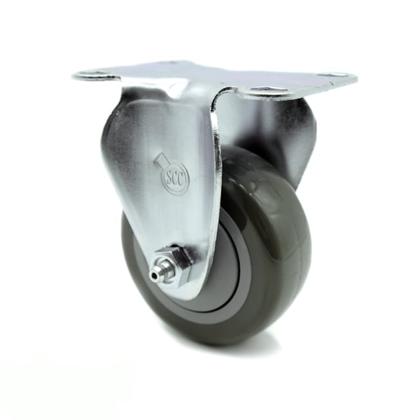 Service Caster 3.5 Inch Gray Polyurethane Wheel Rigid Top Plate Caster SCC-20R3514-PPUB-TP2 - main